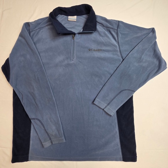 Columbia Other - Columbia Fleece Quarter Zip Pullover AM6558 Mens L Blue Two Tone